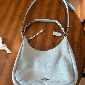 Coach Sky Blue Leather Shoulder Bag